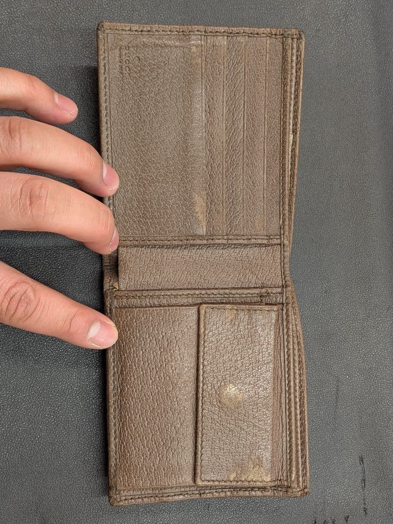 Gucci GGキャンバス 二つ折り財布 オフィディア ブラウン