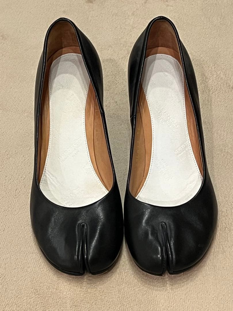 masionオープントゥ ブラック パンプス
