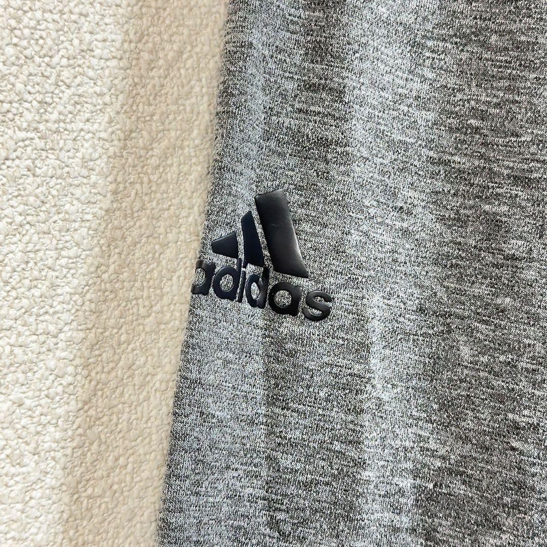 adidas 長袖ウェア 【2XL】 グレー ブラック ハーフジップ ハイネック