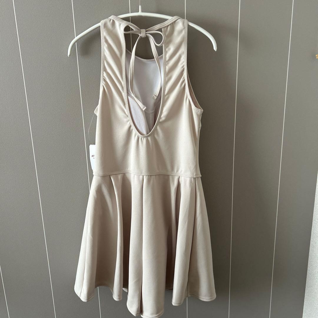 本日セールジョーゼット風 バックオープン オールインワン スイムウェア / 水着