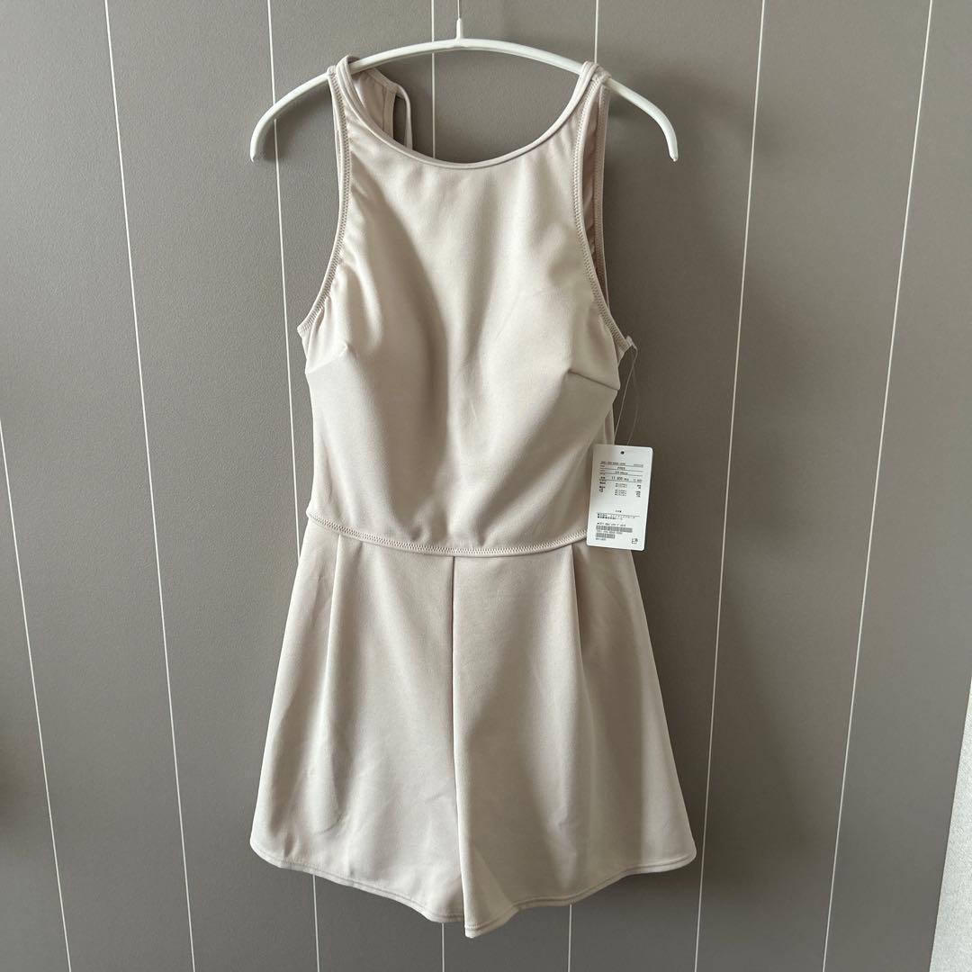 本日セールジョーゼット風 バックオープン オールインワン スイムウェア / 水着