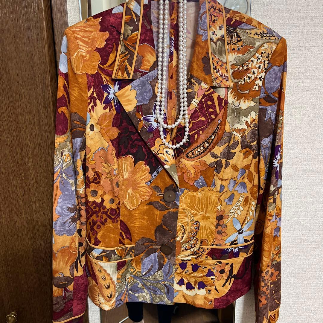 Jasmin❣️LEONARD花柄テーラードジャケットM マルチカラー❣️カン