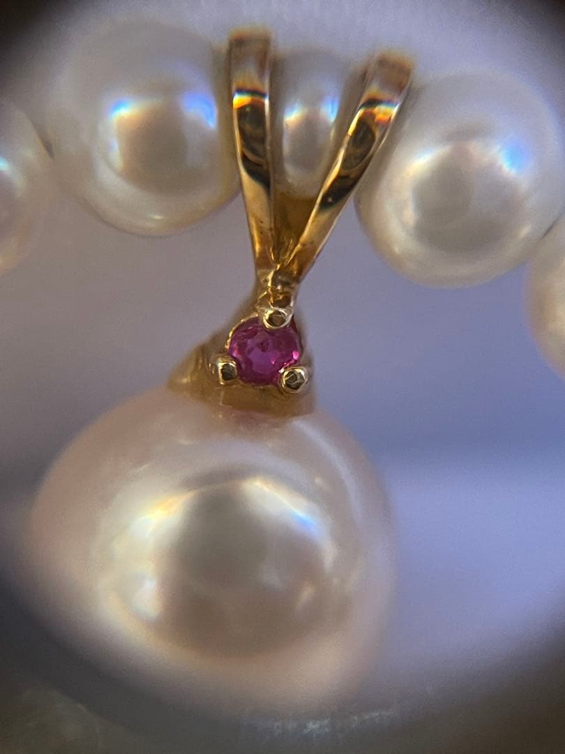 TSUTSUMI ホワイトパール　本真珠　ネックレス チャームK18 金具