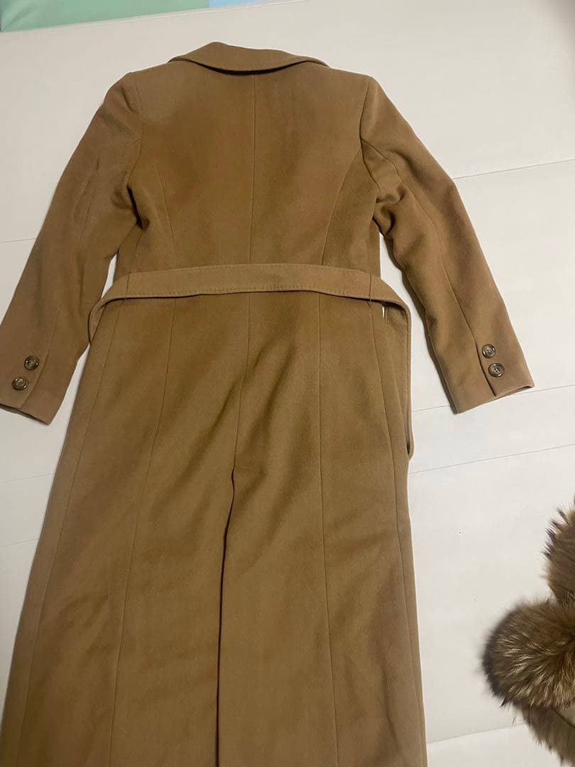 【美品】7万円相当 ボッシュ キャメル カシミヤウール ファー付ロングコート