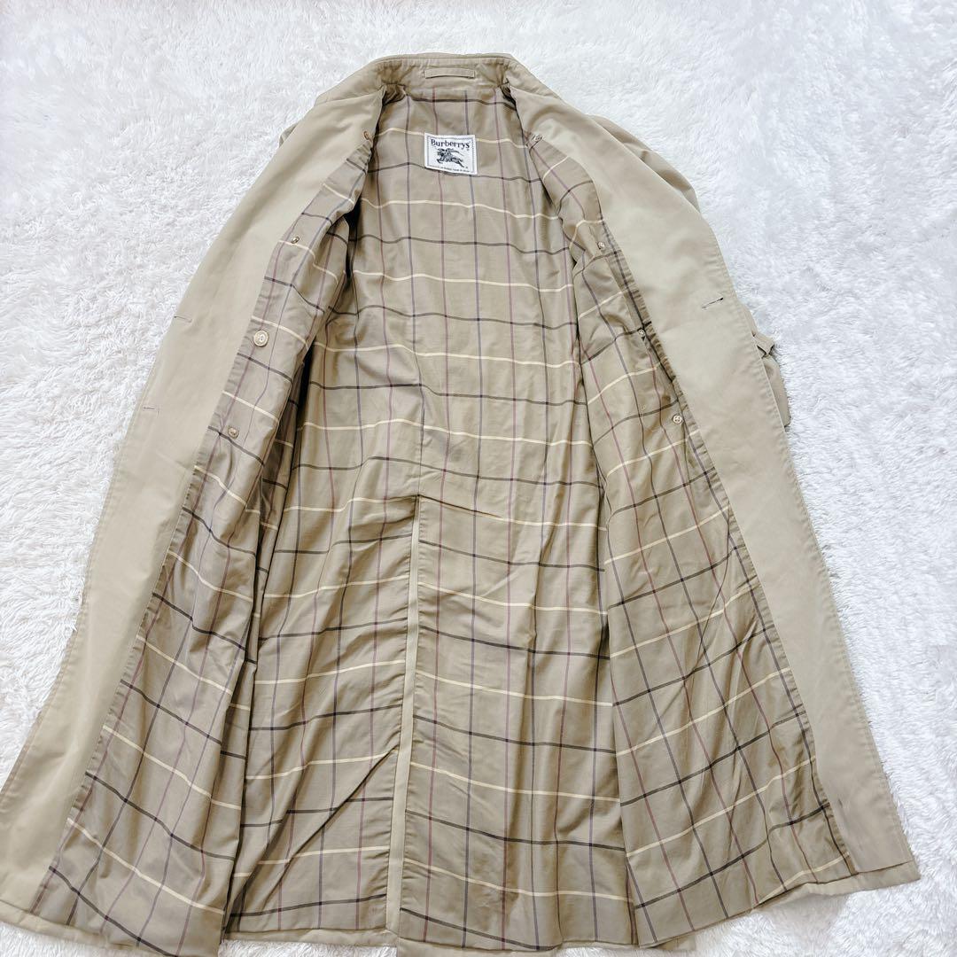 着丈121 バーバリーズ　トレンチコート　ベルト付き　ノバチェック　白タグ　L