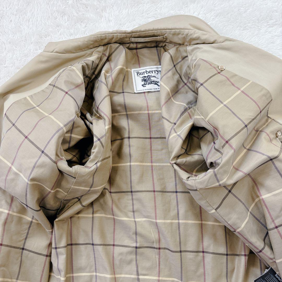 着丈121 バーバリーズ　トレンチコート　ベルト付き　ノバチェック　白タグ　L