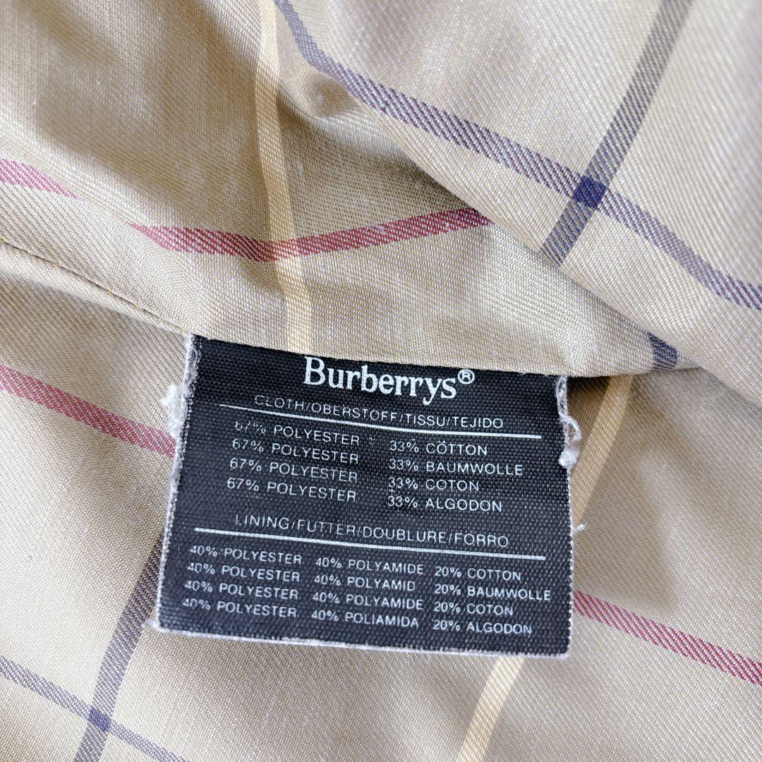 着丈121 バーバリーズ　トレンチコート　ベルト付き　ノバチェック　白タグ　L