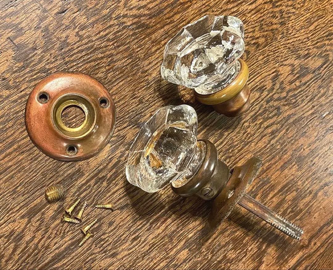 ガラス　ドアノブ　レトロ