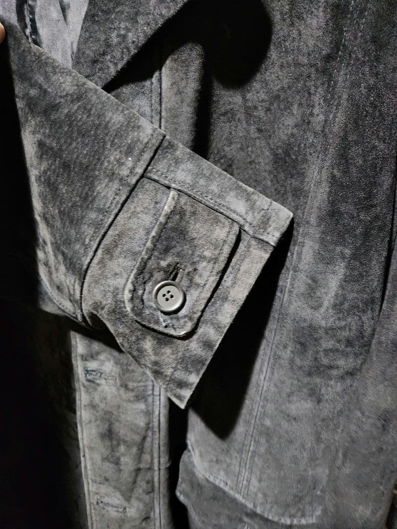 欧州輸入古着フーディレザージャケット 本革 vintage BIGsize(わ)