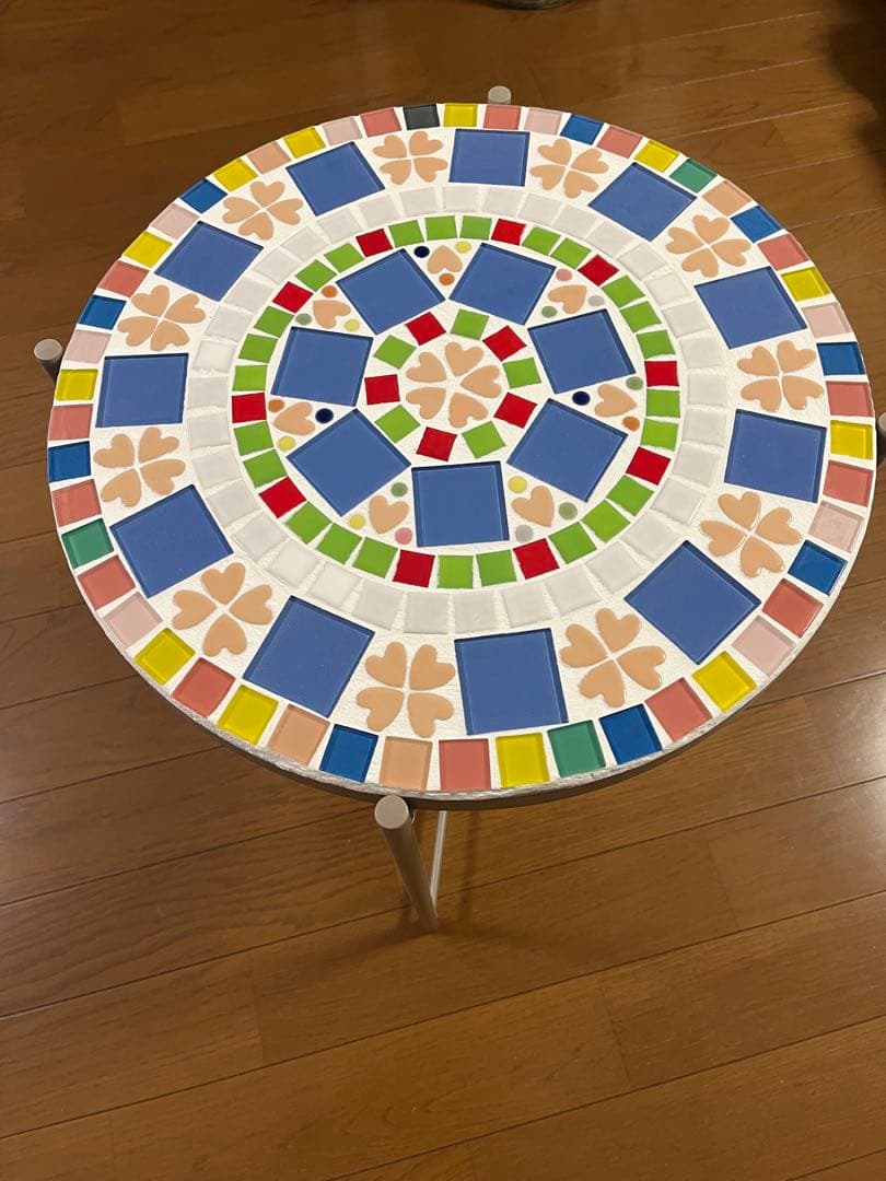 IKEA 丸テーブル　サイドテーブル　リメイク