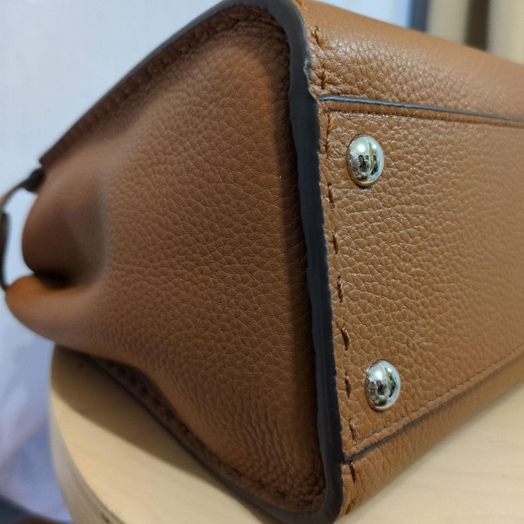 jamuONEHANDLE 2wayレザー ハンドバッグ キャメル