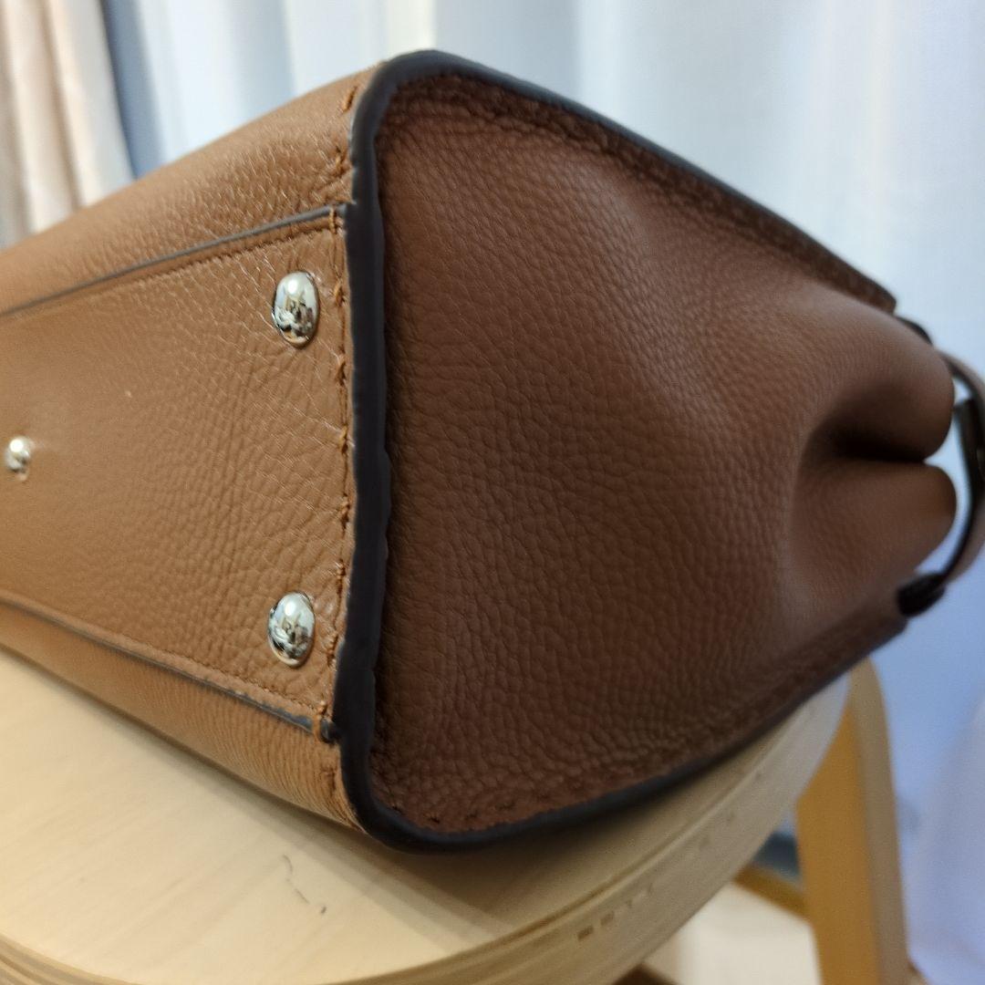 jamuONEHANDLE 2wayレザー ハンドバッグ キャメル