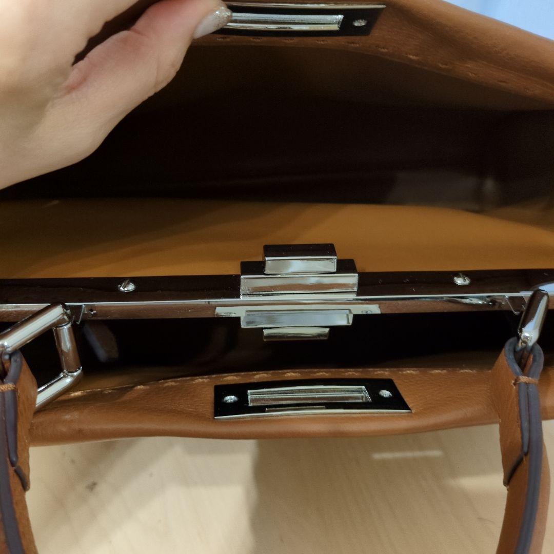 jamuONEHANDLE 2wayレザー ハンドバッグ キャメル