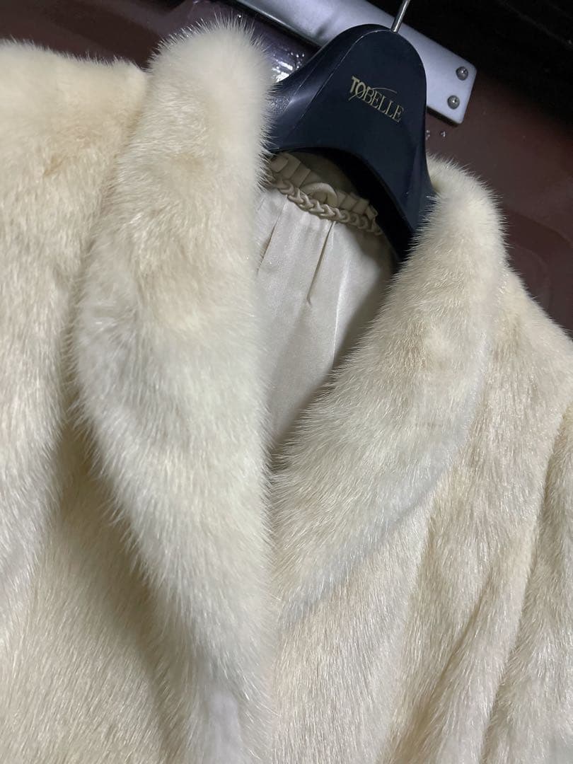 EMBA MINK ホワイトミンク アイボリー リアル ファー 毛皮コート