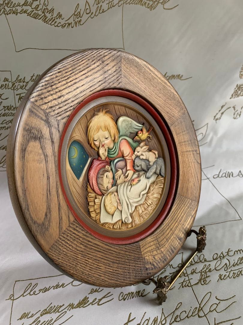 アンリ人形　ビンテージ1983年クリスマス木製プレート！可愛い過ぎます！