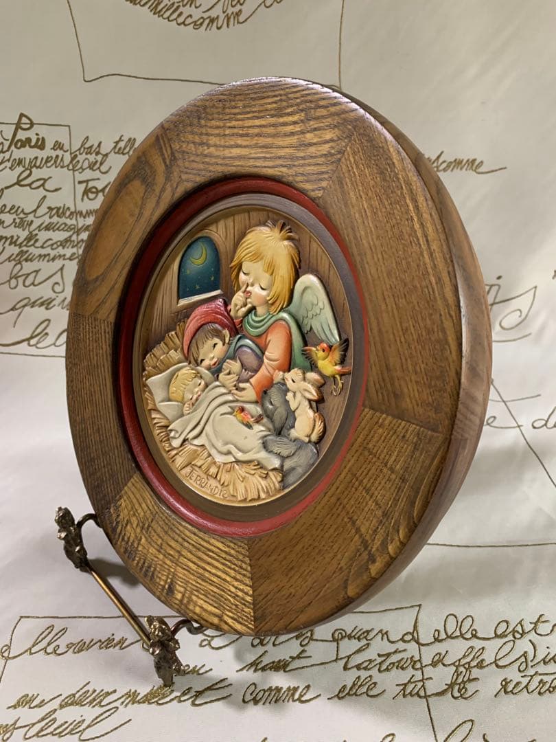 アンリ人形　ビンテージ1983年クリスマス木製プレート！可愛い過ぎます！