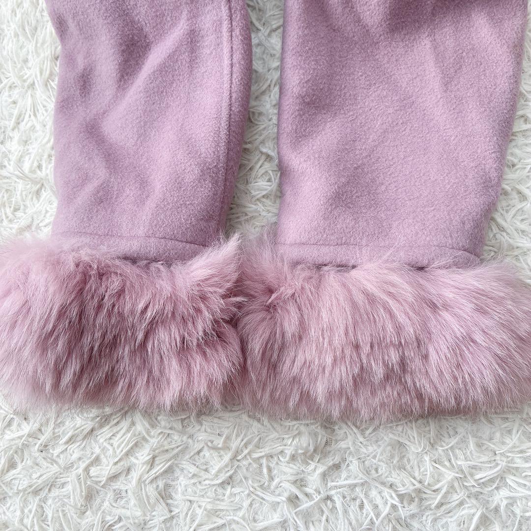 近年モデル✻グレースコンチネンタル フォックスファー取り外しリバーコート ピンク