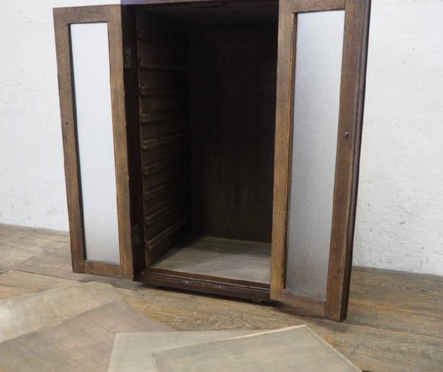 1008 ヴィンテージ　レコードケース　収納棚　ラック　ガラスケース　レトロ