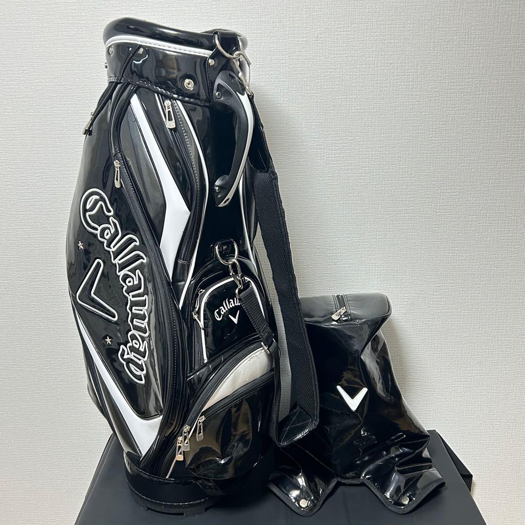 キャロウェイ　キャディバッグ　ブラック×ホワイト　エナメル　9.5型