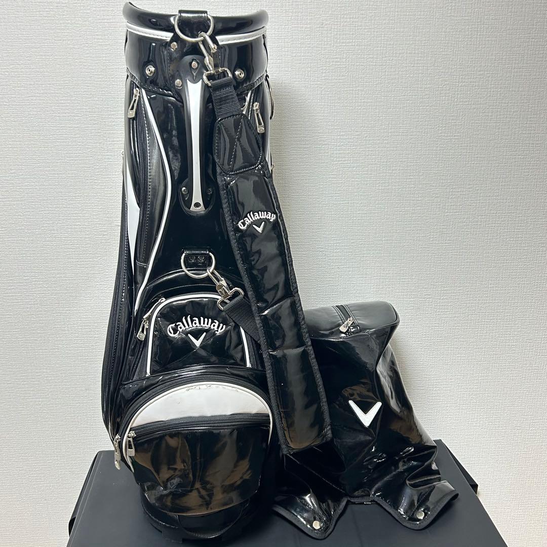 キャロウェイ　キャディバッグ　ブラック×ホワイト　エナメル　9.5型