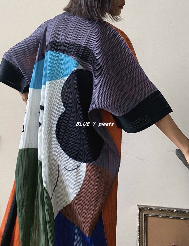 サクラチャン　歌舞伎アートプリント　ロングカーディガン