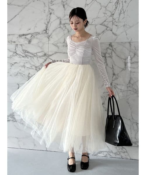 スナイデル　Chacott　ベロア×チュールワンピース