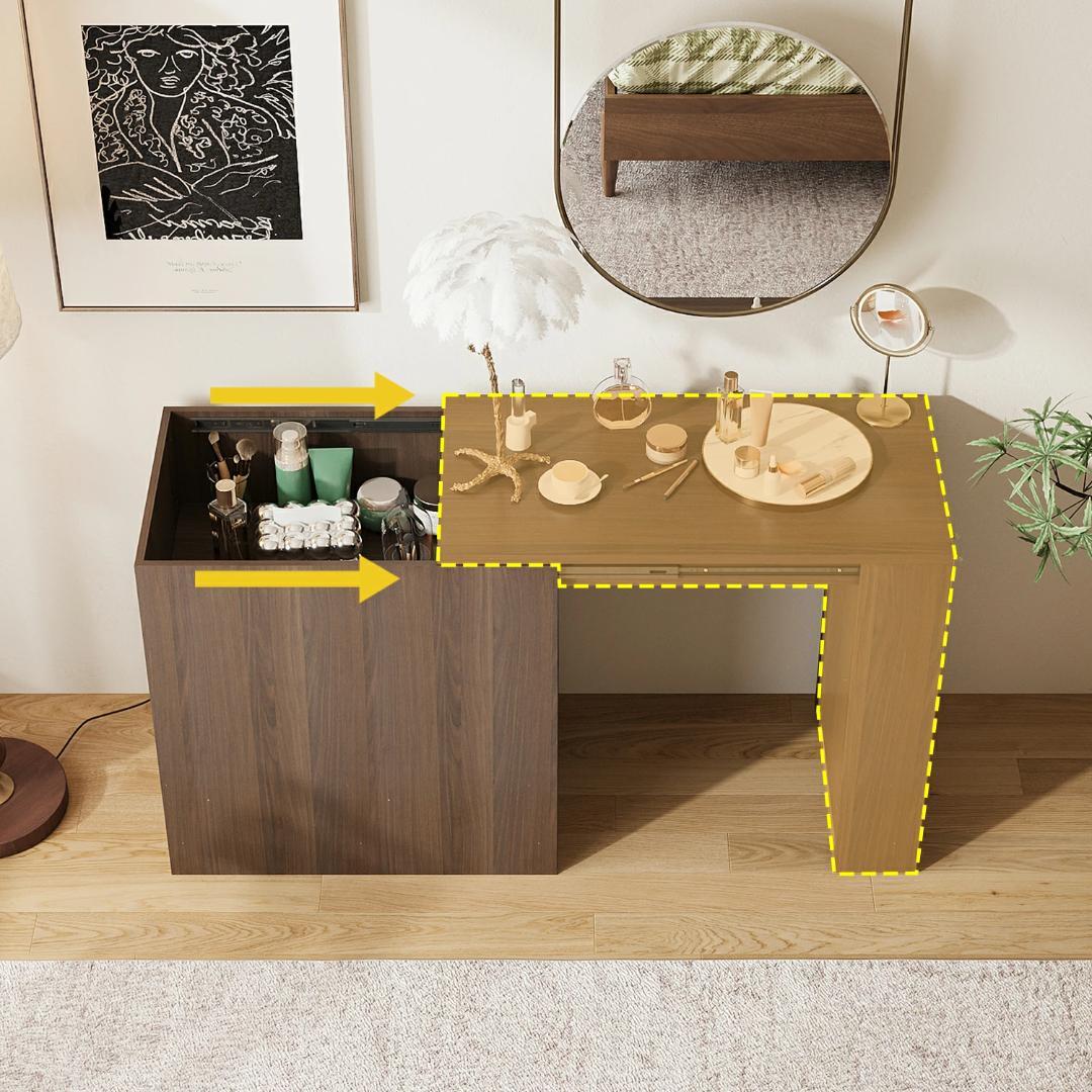 Mary 伸縮パソコンデスク 幅約85～120cm スライド式 引き出し付