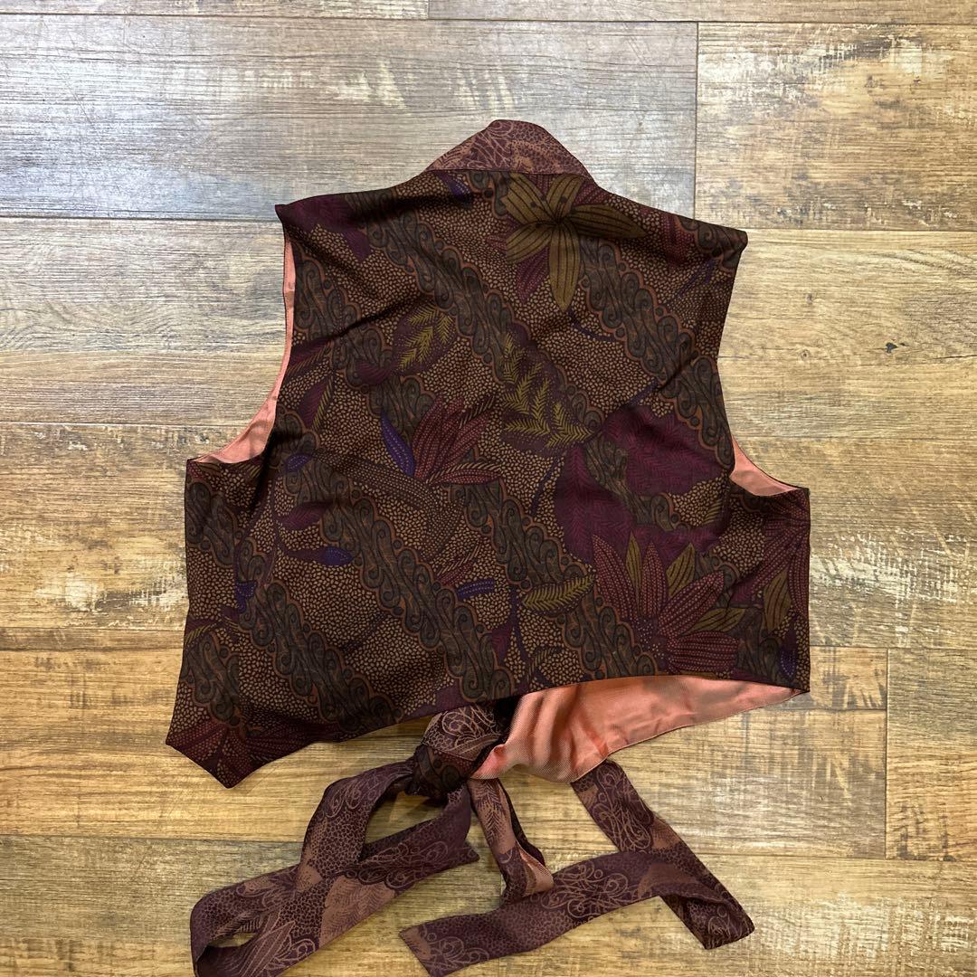 ケンゾー KENZO 和柄 総柄 ベスト リボン