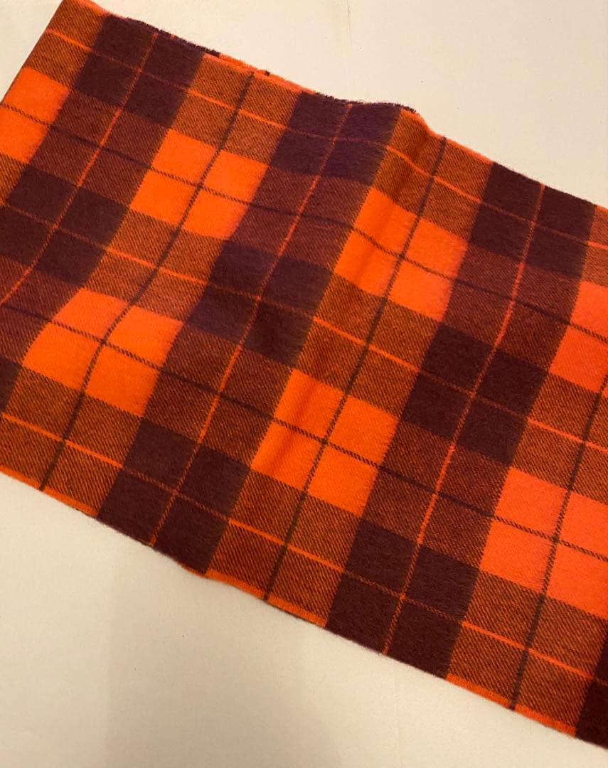 ジョシュアエリス JOSHUA ELLIS カシミヤ マフラー オレンジチェック