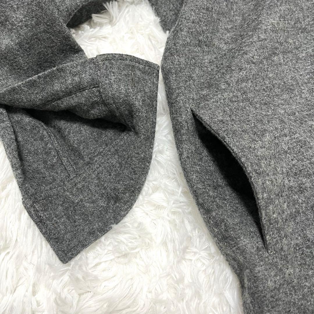 美品 Whim Gazette ウール100 シャツワンピース ロング グレー