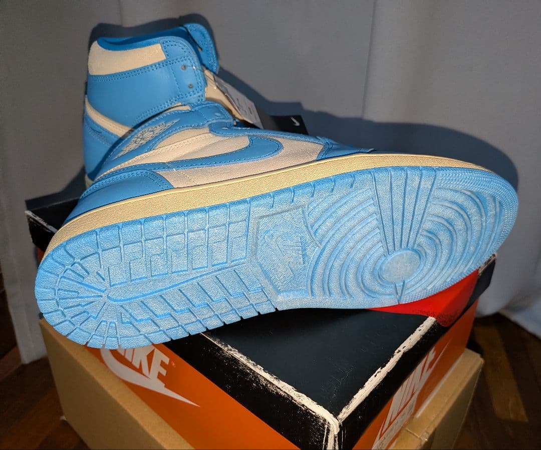 未使用 NIKE Air Jordan 1 ブルー/ホワイト ハイカット 鑑定済