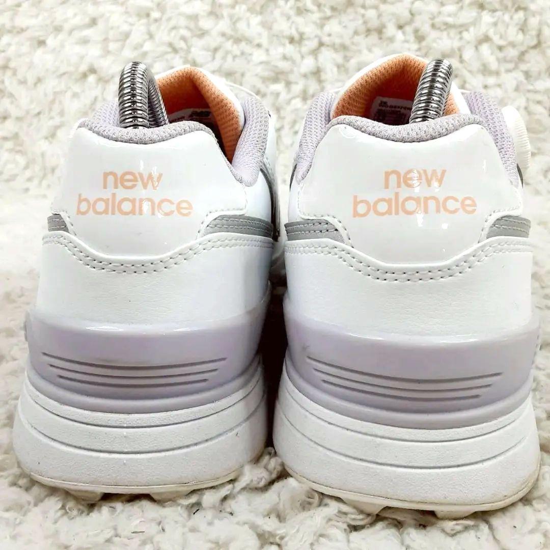 美品 23.5㎝◎new balance 574 スパイクレスゴルフシューズ 白