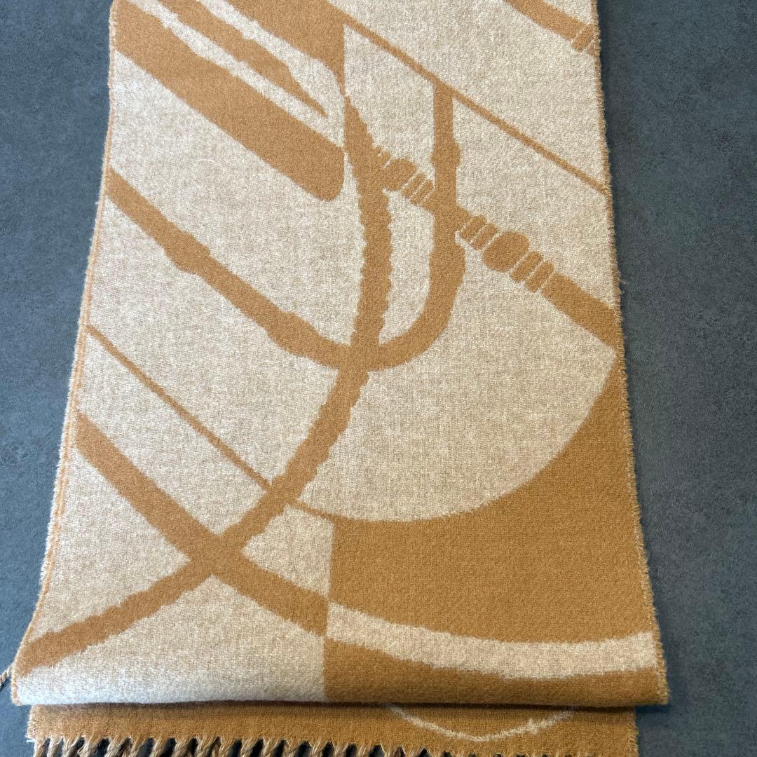 HERMES エルメス クリッククラック カシミヤ マフラー キャメル　試着のみ