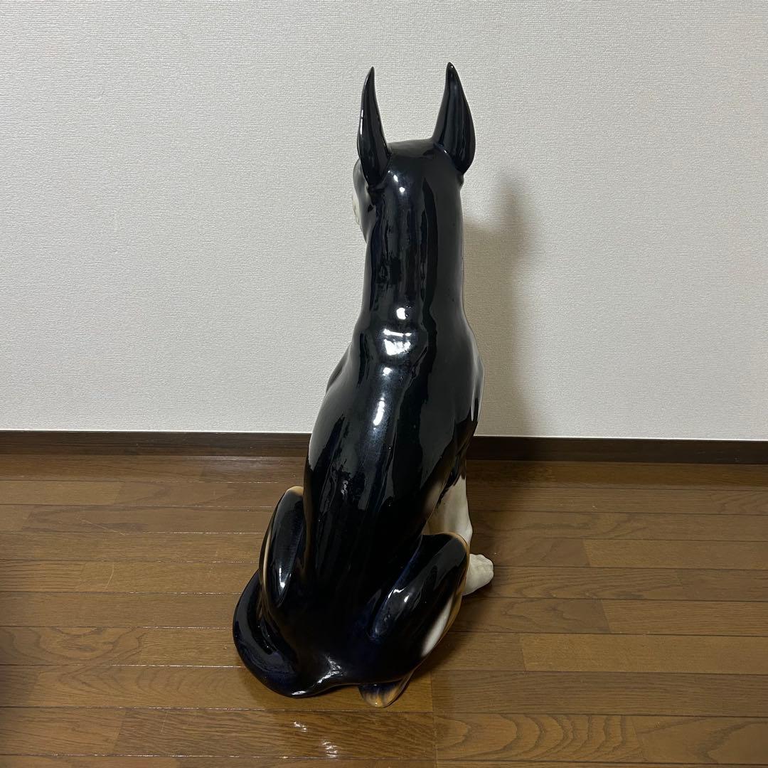 犬置物 ドッグ　ベルジアン ドーベルマン　オーナメント　オブジェ　陶器製品