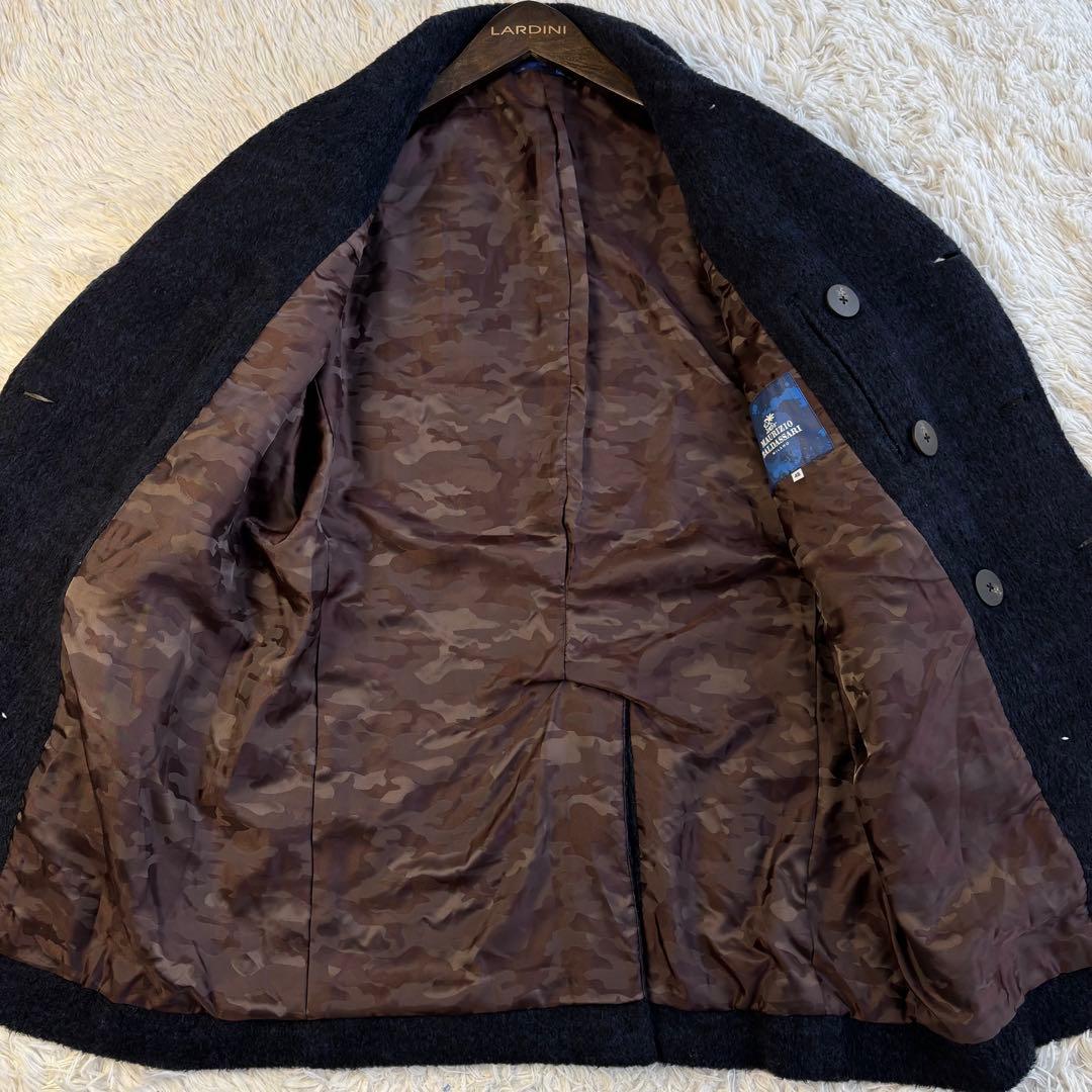 (美品) マウリツィオバルダサーリ ウール ピーコート ボア 裏地カモフラ