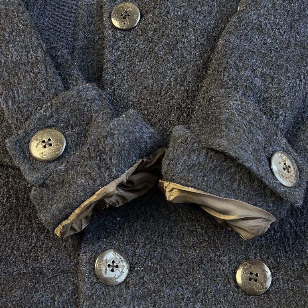 (美品) マウリツィオバルダサーリ ウール ピーコート ボア 裏地カモフラ