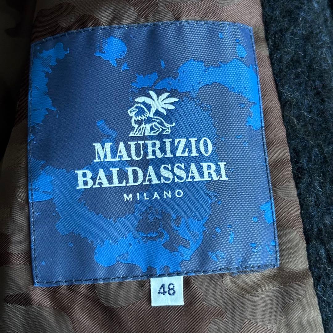 (美品) マウリツィオバルダサーリ ウール ピーコート ボア 裏地カモフラ