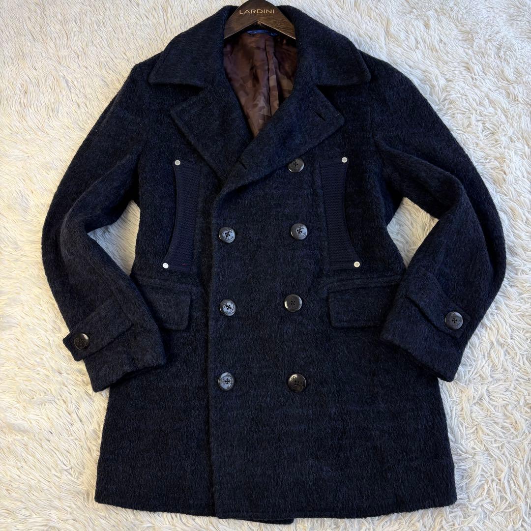 (美品) マウリツィオバルダサーリ ウール ピーコート ボア 裏地カモフラ