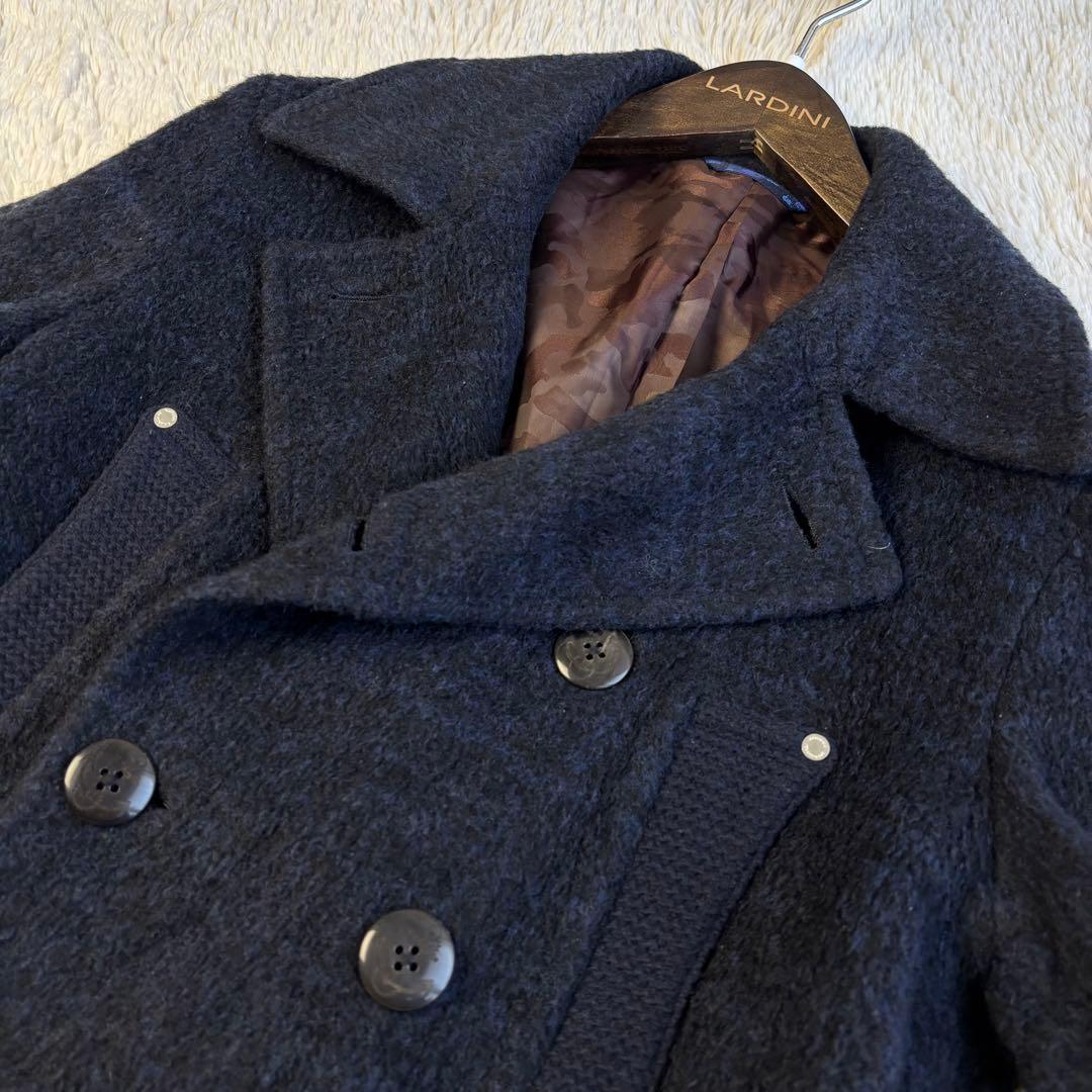 (美品) マウリツィオバルダサーリ ウール ピーコート ボア 裏地カモフラ