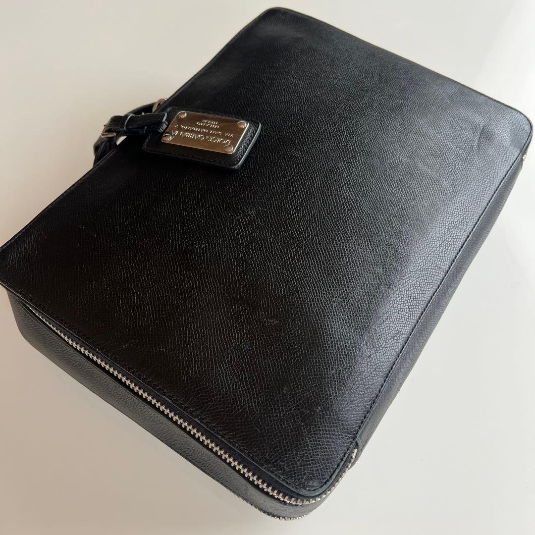 Dolce & Gabbana ブラック本革 手さげバッグ　ブリーフケース