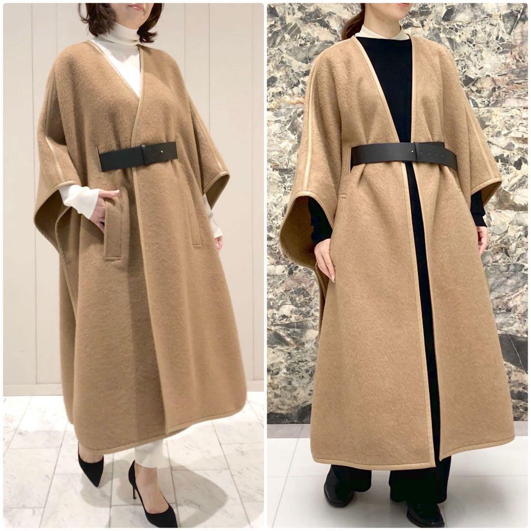 theory luxe 希少キャメル100% ケープ風ロングコート
