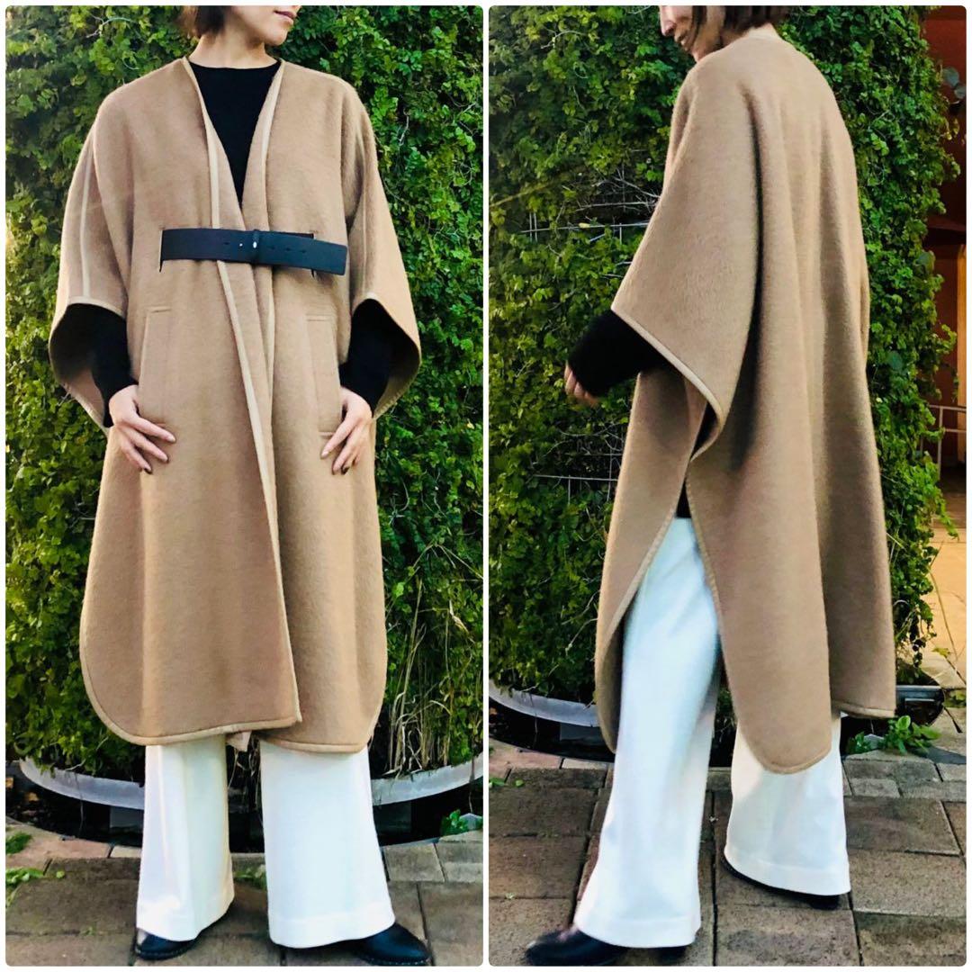 theory luxe 希少キャメル100% ケープ風ロングコート