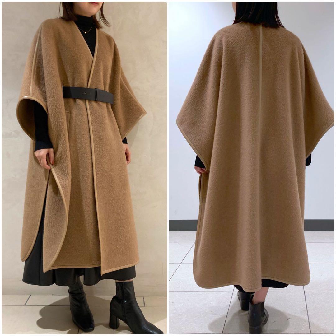 theory luxe 希少キャメル100% ケープ風ロングコート