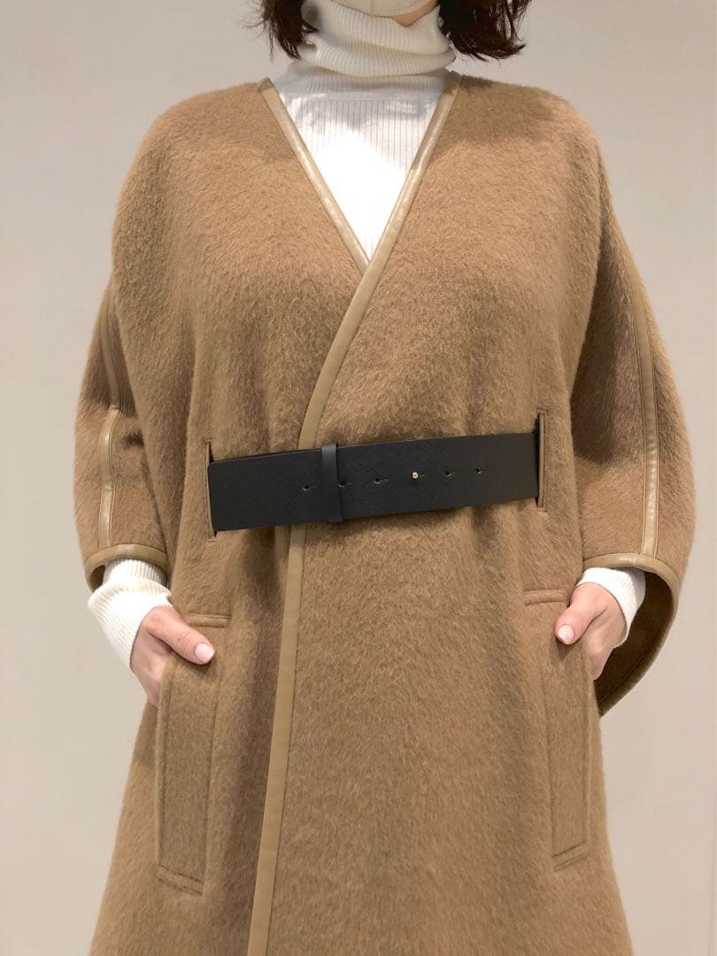 theory luxe 希少キャメル100% ケープ風ロングコート