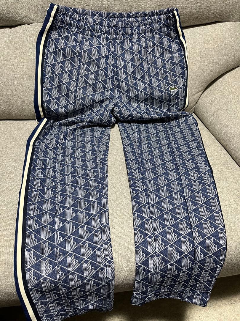 ラコステ　モノグラムジャージ　Sサイズ　セットアップ上下セット　ネイビー　ブルー