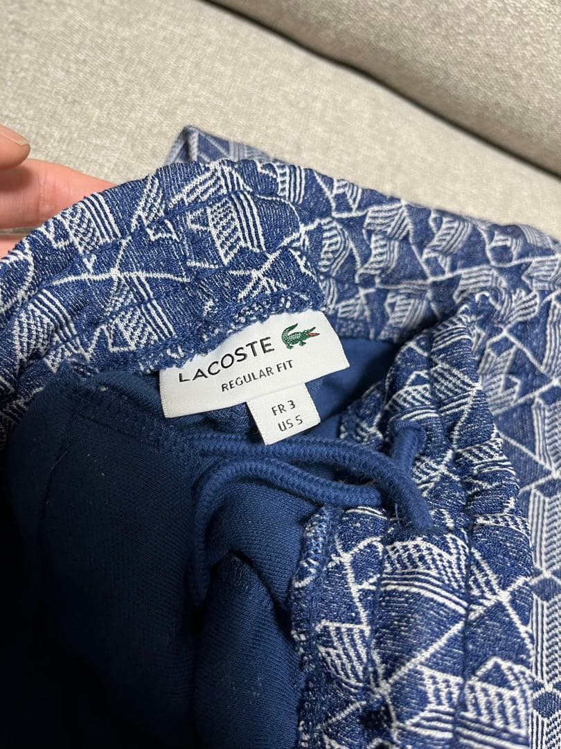 ラコステ　モノグラムジャージ　Sサイズ　セットアップ上下セット　ネイビー　ブルー