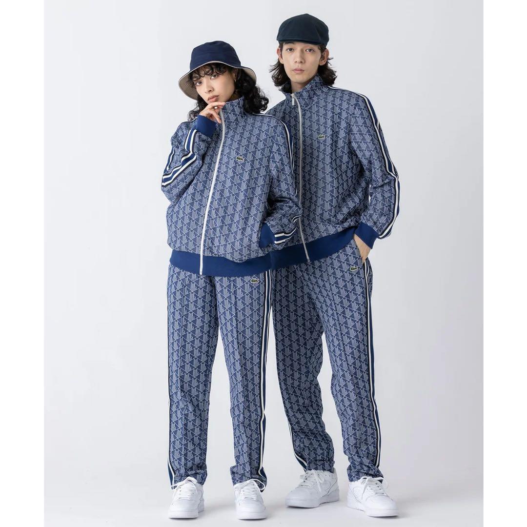 ラコステ　モノグラムジャージ　Sサイズ　セットアップ上下セット　ネイビー　ブルー