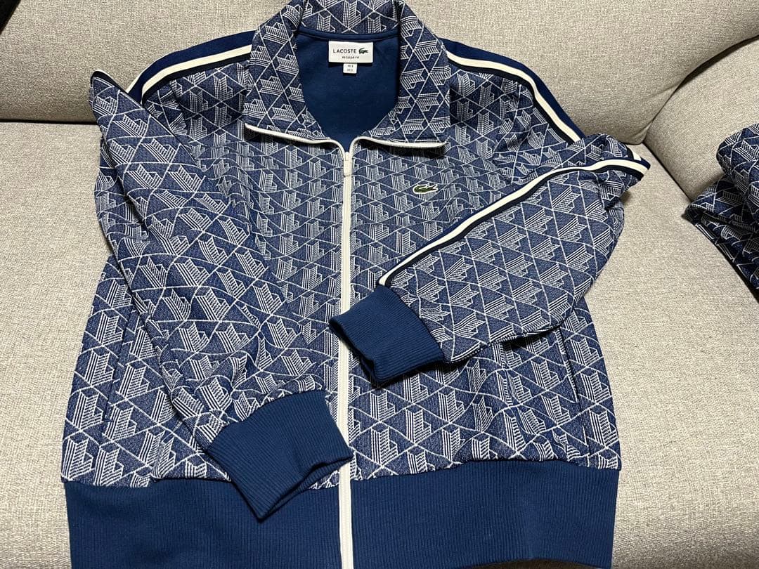 ラコステ　モノグラムジャージ　Sサイズ　セットアップ上下セット　ネイビー　ブルー
