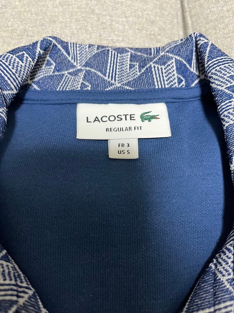 ラコステ　モノグラムジャージ　Sサイズ　セットアップ上下セット　ネイビー　ブルー