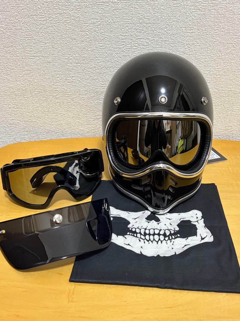 新品XLサイズ！ ブラックヘルメット4点セット　MTX オーシャンビートルタイプ